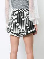 Thumbnail for your product : Self-Portrait lace up front striped shorts