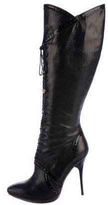 Alexander McQueen Lace-Up Leather Boots