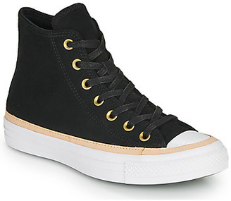 black leather converse high tops womens