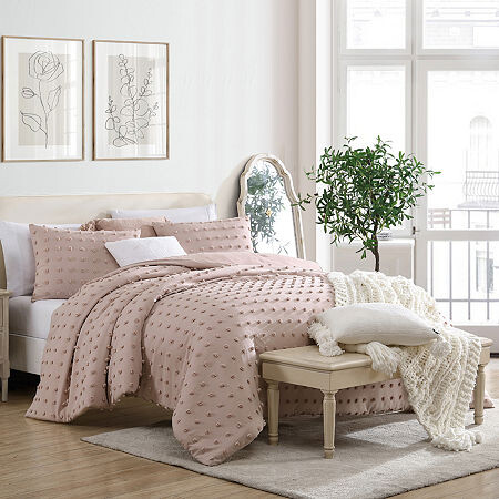 Swift Home Tufted Pom Pom Boho All Season Midweight Down Alternative Comforter Set