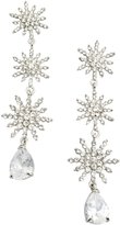 Thumbnail for your product : Kenneth Jay Lane Silver Crystal Starburst Teardrop Earrings