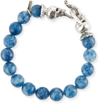 Emanuele Bicocchi Men's Blue Agate Sterling Silver Bracelet