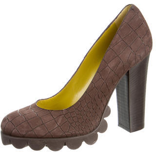 Pollini Suede Embossed Pumps w/ Tags