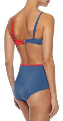 Solid & Striped The Brigitte Two-tone Triangle Bikini Top