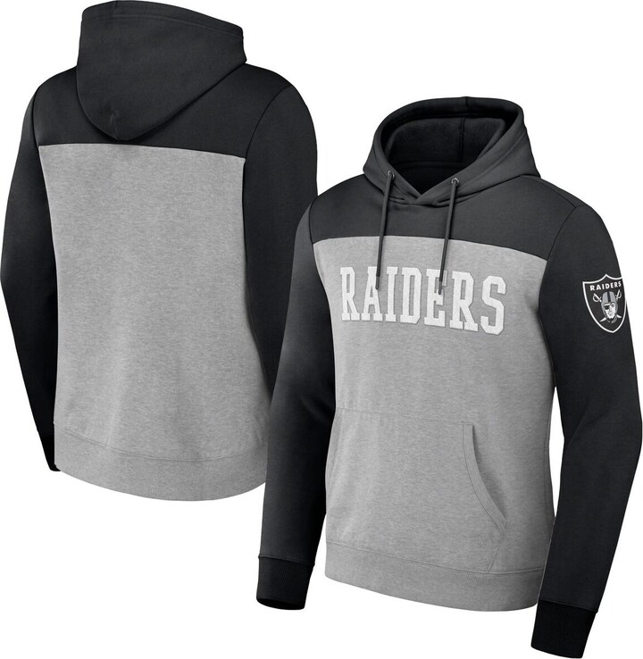 Fanatics Men's Nfl x Darius Rucker Collection by Heather Gray Las Vegas Raiders Color Blocked Pullover Hoodie