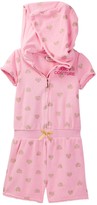 Thumbnail for your product : Juicy Couture Heart Glitter Print Hooded Terry Romper (Baby Girls 12-24M)