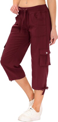 HoWD Solid Color Capri Pants Elastic Waist Men Drawstring 3/4 Length  Stretchy Cropped Trousers Sweatpants - Walmart.com