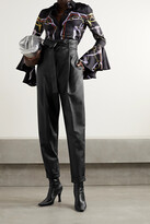 Thumbnail for your product : Philosophy di Lorenzo Serafini Belted Vegan Leather Tapered Pants - Black - IT38