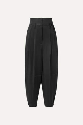 Givenchy Gabardine-paneled Satin-crepe Tapered Pants - Black