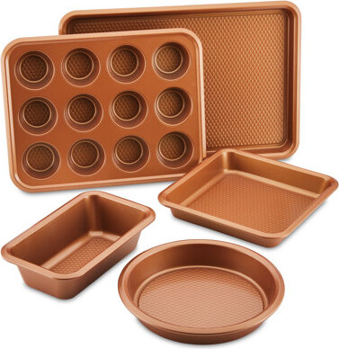 Ayesha Curry Bakeware Nonstick Baking Pans Set, 5 Piece, Copper
