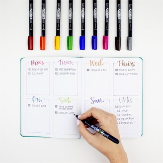 Tombow Fudenosuke Colors Calligraphy Pens Set 10 Pack