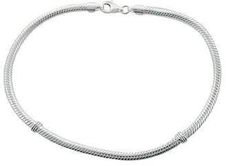 Jo for Girls Sterling Silver 15cm Snake Charm Bracelet (with 2 stopper bumps)