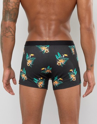 ASOS Trunks With Toucan Floral Print 3 Pack