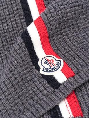 Moncler Web Detail Knitted Scarf
