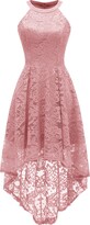 Thumbnail for your product : Dressystar 0028 Halter Hi-Lo Floral Lace Cocktail Party Dress Formal Dress L Grape