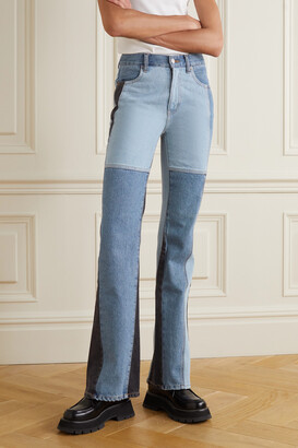 ANDERSSON BELL Shirley Patchwork High-rise Bootcut Jeans - Mid denim