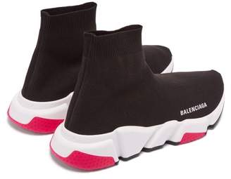 Balenciaga Speed High Top Sock Trainers - Womens - Black Pink