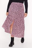 Thumbnail for your product : Nasty Gal Womens Grow Your Worth Plus Floral Midi Skirt - red - 22