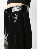 Thumbnail for your product : David Koma Leather Straight-Leg Trousers