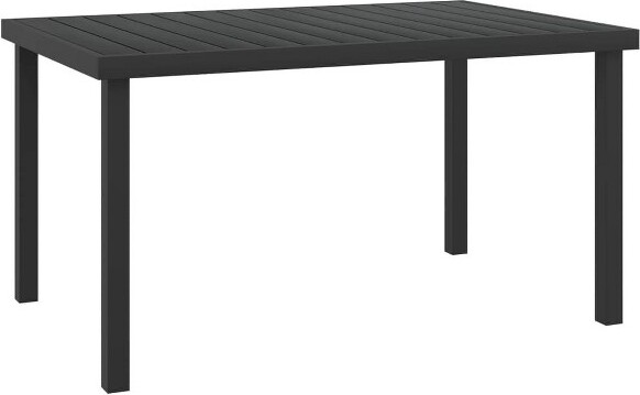 VidaXL vidaXLGardenTableBlackAluminumandWPCLargeDurableGardenTable-Brown
