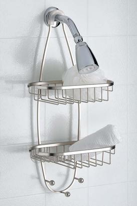Oval Shower Caddy with Three Hooks