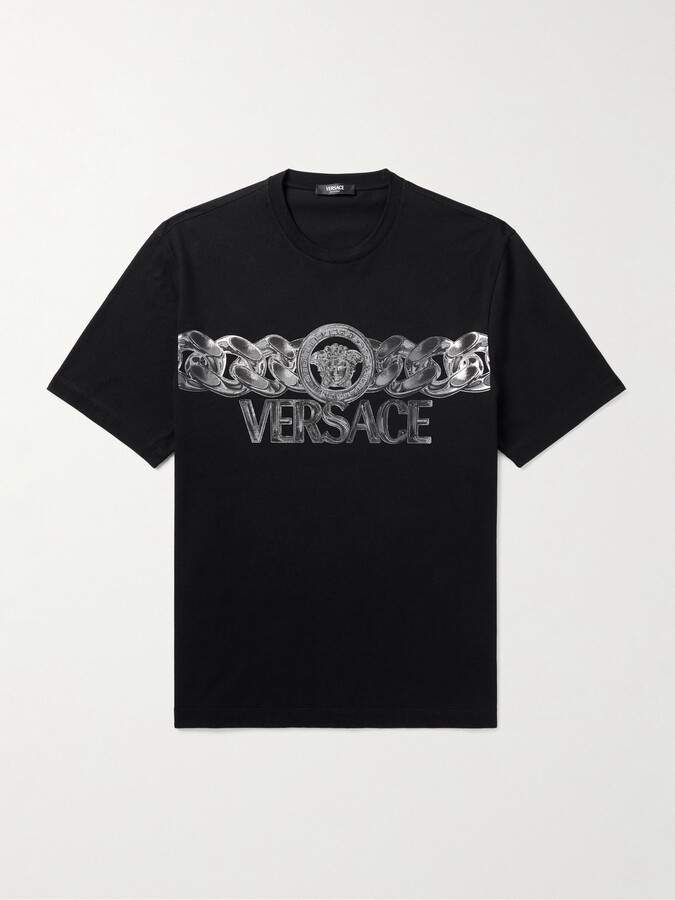 Versace Medusa Logo-Print Cotton-Jersey T-Shirt