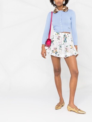 Alessandra Rich Floral-Print Wide-Leg Shorts