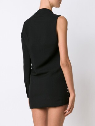 Anthony Vaccarello One Sleeve Lace-Up Dress