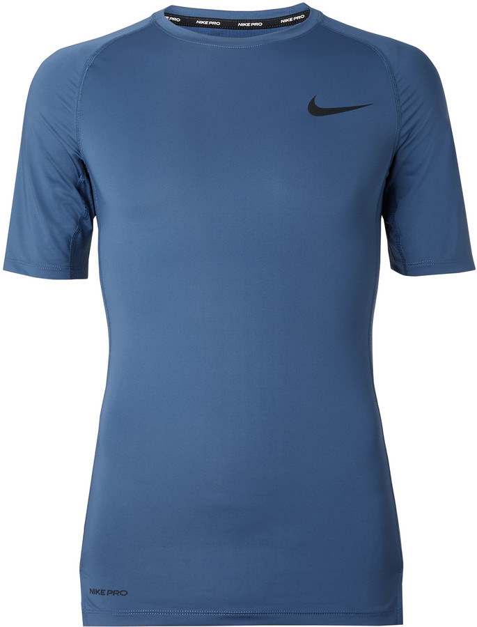 Nike Training Mesh-Panelled Logo-Print Dri-Fit Compression T-Shirt -  ShopStyle