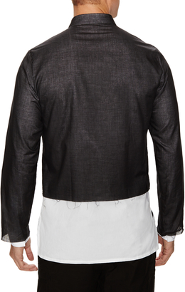 Kris Van Assche Black and White Contrast Dress Shirt