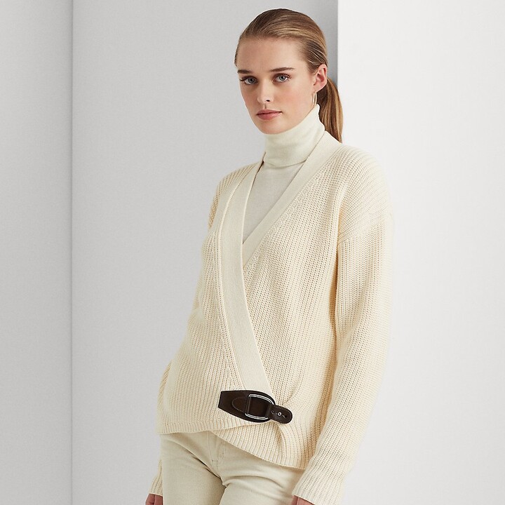 Lauren Ralph Lauren Ralph Lauren BuckleTrim Cotton Cardigan ShopStyle