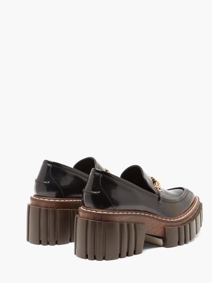 Stella McCartney Emilie Chain-strap Faux-leather Platform Loafers - Black
