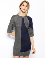 Thumbnail for your product : Le Mont St Michel Merino Wool Mix Colour Block Jumper Dress