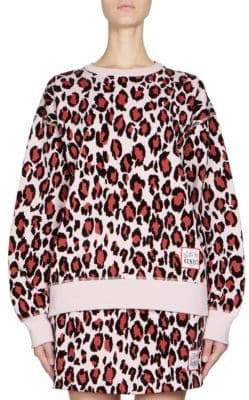 Kenzo Women's Leopard Print Pullover - Pastel Pink - Size Medium