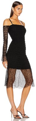 Dion Lee Shirred Elapid Lace Dress in Black