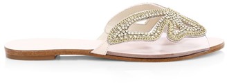 Sophia Webster Madame Butterfly Flat Embellished Vinyl & Suede Sandals