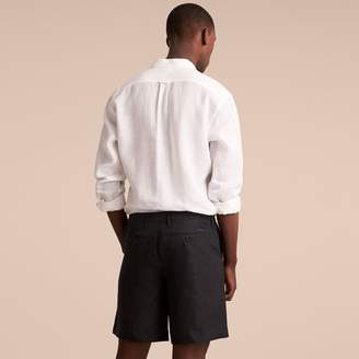 Burberry Lightweight Linen Shorts , Size: 50, Grey