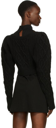 Wandering SSENSE Exclusive Black Cropped Knit Cardigan