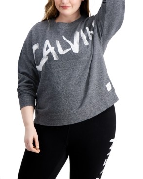 Calvin Klein Performance Plus Size Logo-Print Sweatshirt