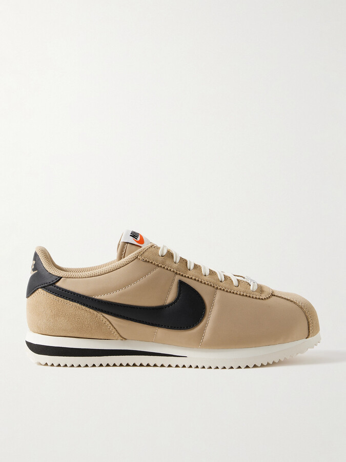 Nike Cortez Leather And Suede-trimmed Shell Sneakers - Neutrals