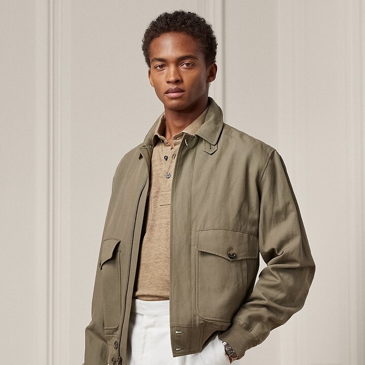 Green Bomber Men's Linen Bomber Jackets Buy Linen Bomber