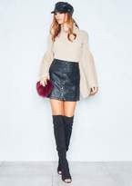 Thumbnail for your product : Missy Empire Mickey Beige Roll Neck Flare Sleeve Jumper