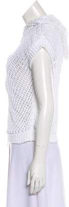 Brunello Cucinelli Short Sleeve Zip-Up Sweater