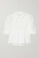 Thumbnail for your product : Joslin Addison Oversized Ruffled Organic Cotton-poplin Blouse - White