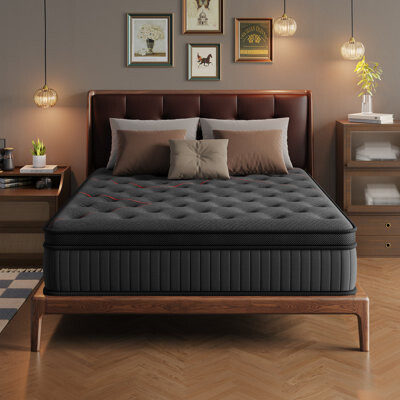 Alwyn Home 12 Inch Pain Relieving Hybrid Mattress - Extra Lumbar & Hip Support, Fiberglass-Free Bed in a Box with 365-Night Trial, CertiPUR-US Certified No Odor