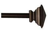 Thumbnail for your product : Kashi Home Carlyle Poly Resin Curtain Rod and Finials Black 66-120\"
