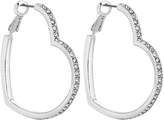 Thumbnail for your product : Lipsy Silver Colour Crystal Heart Hoop Earrings