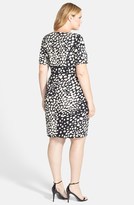 Thumbnail for your product : Adrianna Papell Contrast Trim Print Crepe Dress (Plus Size)