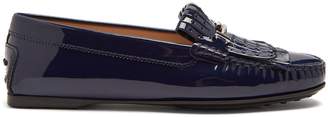 Tod's Gommino fringed patent-leather loafers