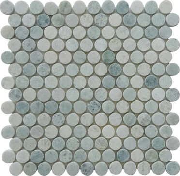 Tile & Top 1-In Penny Circle 12-In X 12-In Polished Marble Mosaic Floor And Wall Tile(1-Sq. Ft/ Piece)